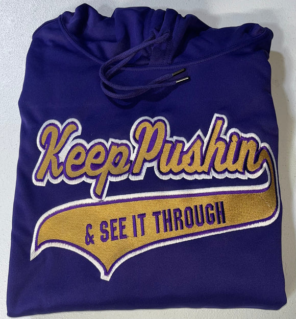 KEEP PUSHIN Hoodie purple