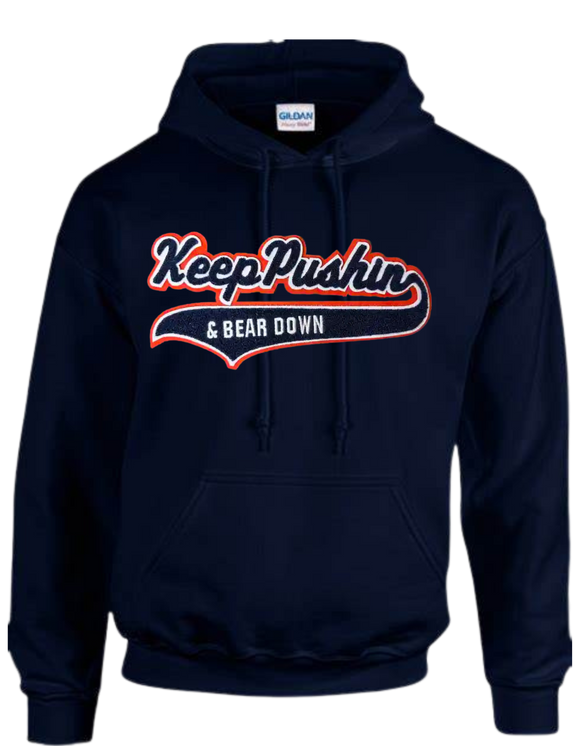 Keep Pushing & Bear Down Chicago hoodie Navy