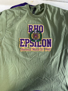 Rho Epsilon green tshirt