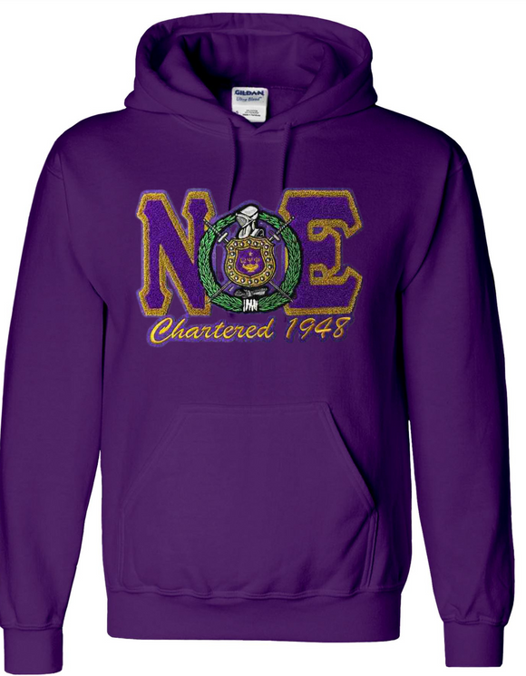 Nu Epsilon chapter chenille hoodie