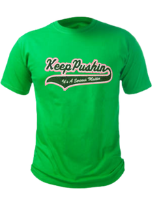 Keep PUSHIN “ It’s A Serious Matter chenille ringer t-shirt