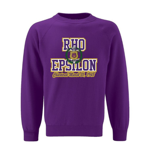 Rho Epsilon chapter chenille sweatshirt