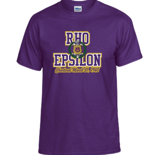 Rho Epsilon chapter chenille t-shirt