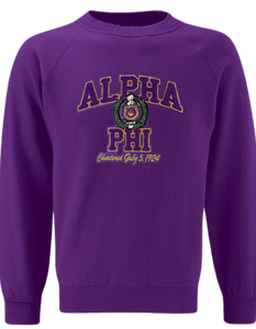 Alpha Phi chapter chenille sweatshirt