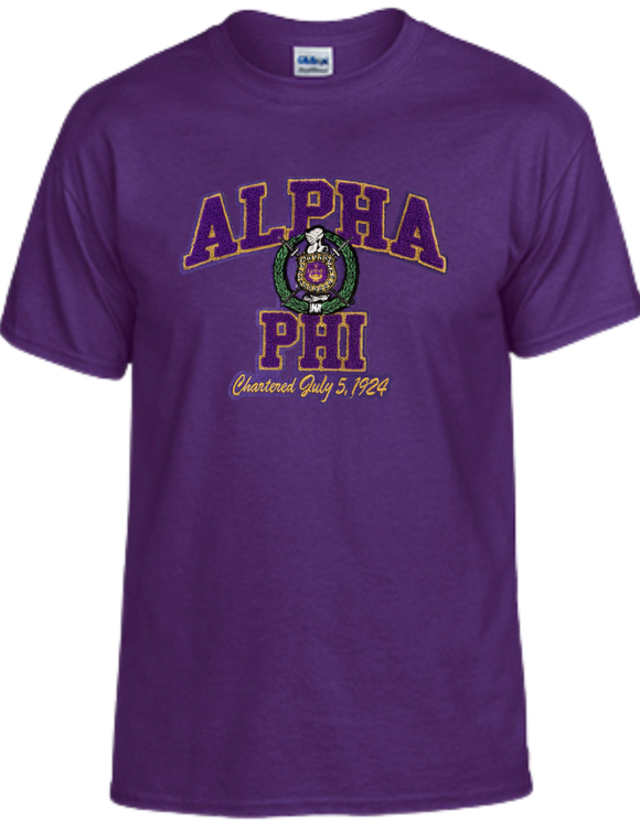 Alpha Phi chapter chenille t-shirt