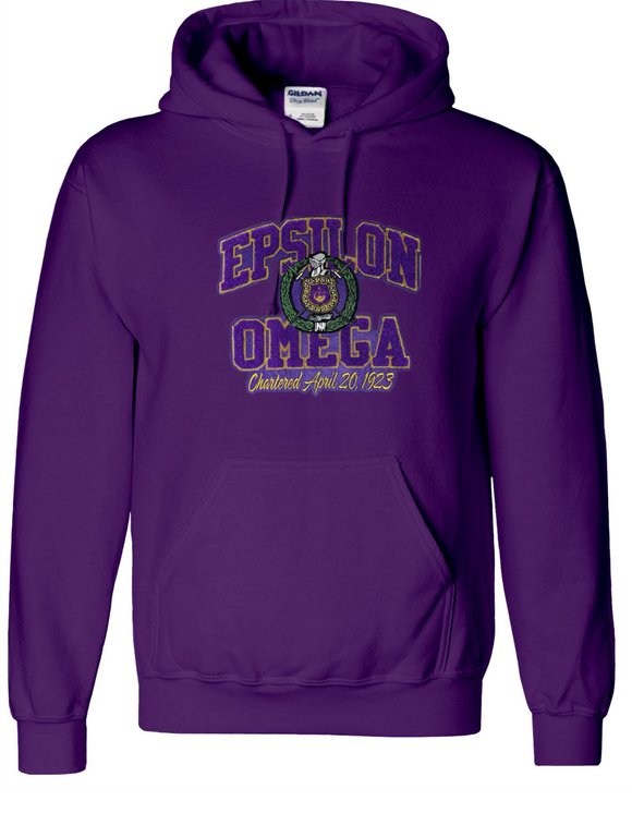 Epsilon Omega chapter chenille hoodie