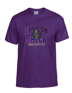 Epsilon Omega chapter chenille t-shirt