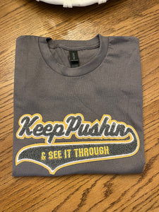 KEEP PUSHIN Chenille t-shirt gray