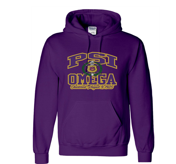 Psi Omega chapter chenille hoodie