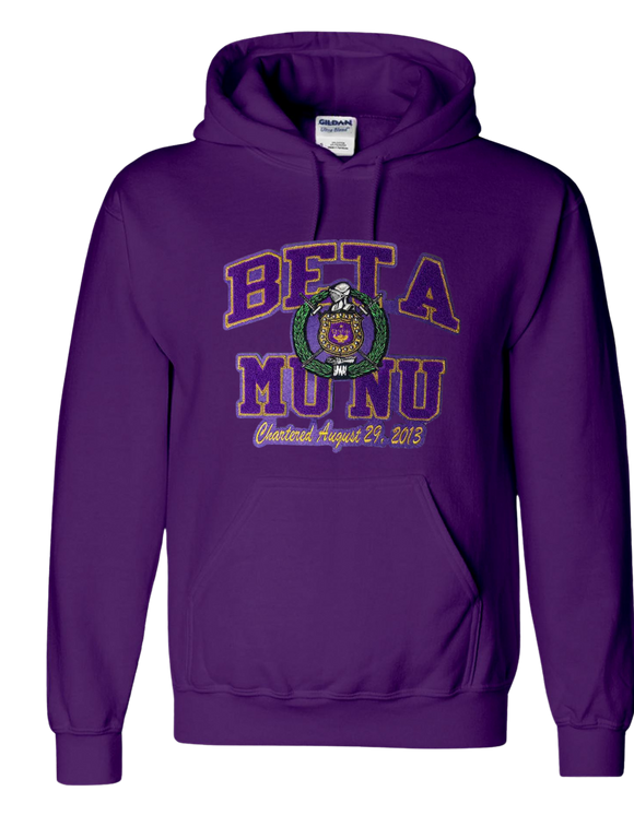 Beta Mu Nu chapter chenille hoodie